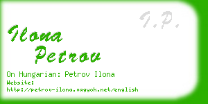 ilona petrov business card